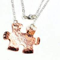 Handcrafted Autism Awareness Copper Puzzle Piece Necklace