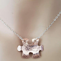 Handcrafted Autism Awareness Copper Puzzle Piece Necklace