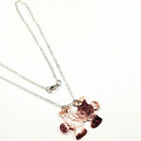 Handcrafted Autism Awareness Copper Puzzle Piece Necklace