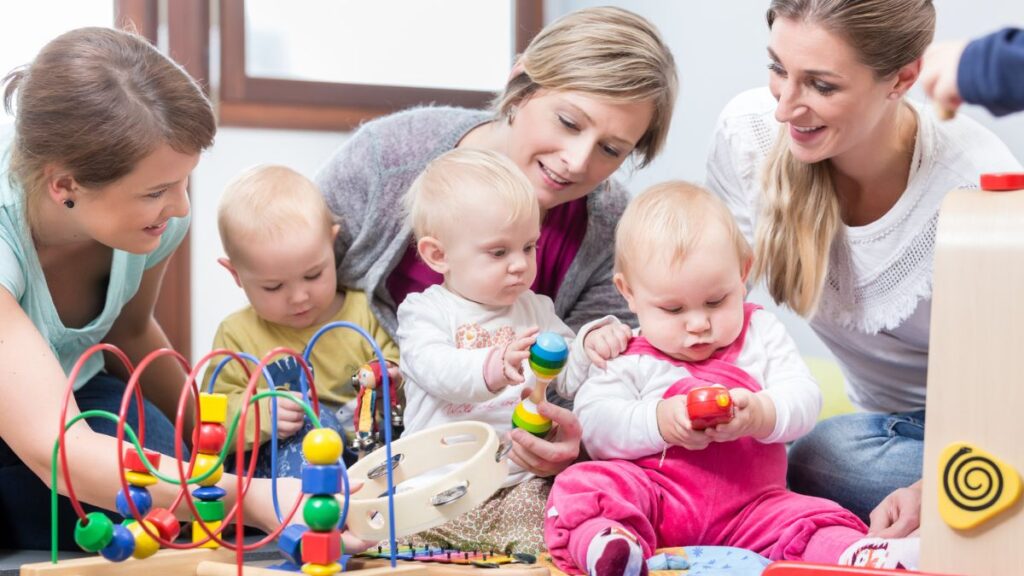 moms teaching infants fine motor skills activities