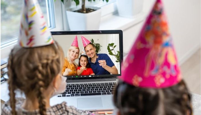 Kids having Zoom birthday parties