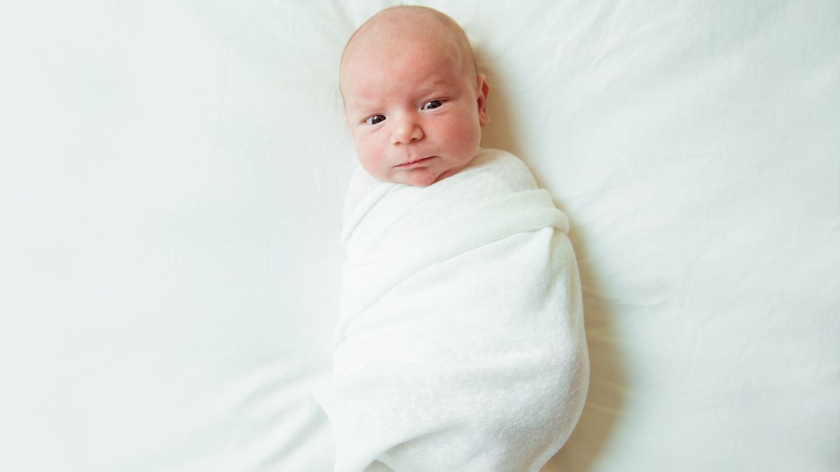 baby in velcro swaddle