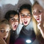 girls having fun during sleepover